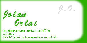 jolan orlai business card